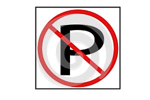 Warning traffic sign transportation no parking  vector illustration