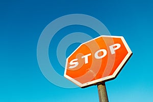 Stop signal in a sunny day. photo