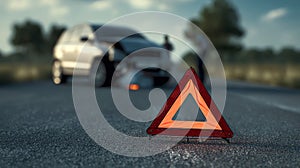 warning triangle, AI generated