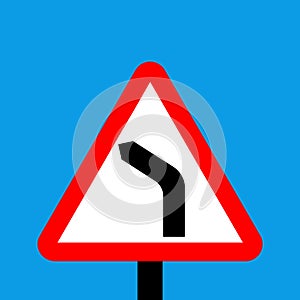 Warning triangle bend to left