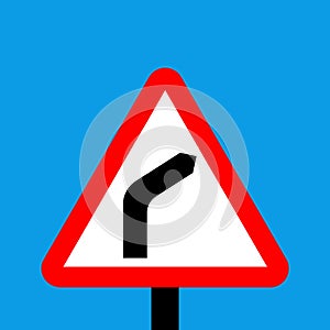 Warning triangle  bend to right