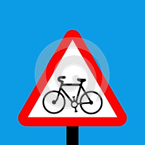 Warning Triangle Cycle route ahead sign