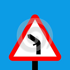 Warning triangle junction on bend