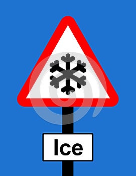 Warning triangle Risk of ice sign