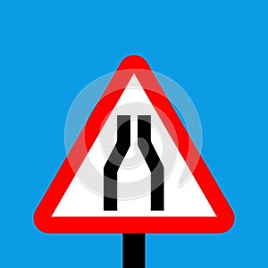 Warning triangle Road narrows on both sides