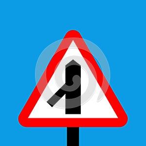 Warning triangle Traffic merging from left ahead