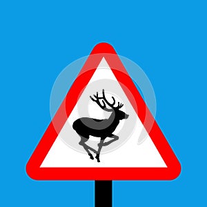 Warning triangle Wild animals sign