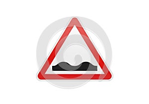 Warning of uneven road ahead