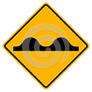 Warning Uneven Road Surface Traffic Road Sign,Vector Illustration, Isolate On White Background Label. EPS10