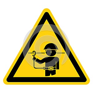 Warning Use Safety Belt Symbol Sign,Vector Illustration, Isolated On White Background Label. EPS10