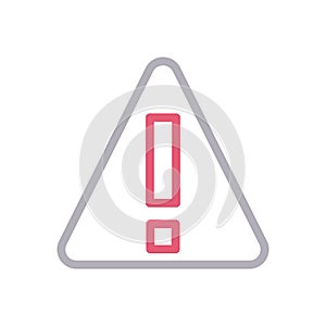 Warning vector color line icon