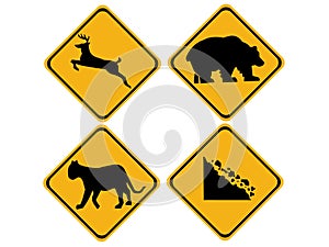 Warning wildlife signs