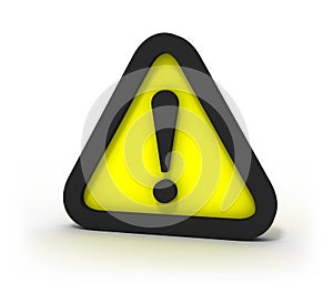 Warning Yellow Triangular Sign 3D