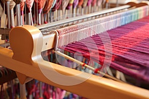 warp threads tensioned on a tapestry loom