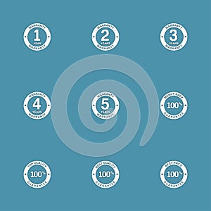 Warranty Guarantee Seal Vector Icon Set