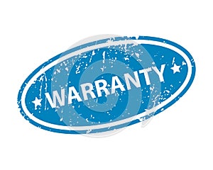 Warranty stamp vector texture. Rubber cliche imprint. Web or print design element for sign, sticker, label