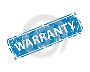 Warranty stamp vector texture. Rubber cliche imprint. Web or print design element for sign, sticker, label