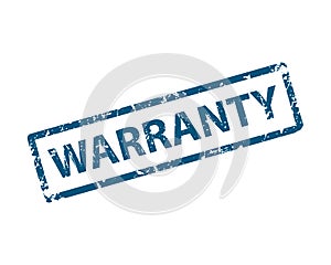 Warranty stamp vector texture. Rubber cliche imprint. Web or print design element for sign, sticker, label