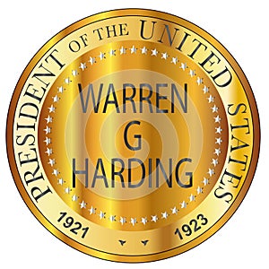 Warren G Harding Gold Metal Stamp