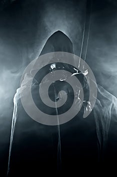 Warrior in abstract smoke