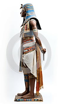 Warrior, Egyptian ancient soldier in armor. White background, isolate. AI generated.