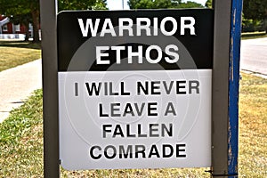 Warrior Ethos sign of a soldier