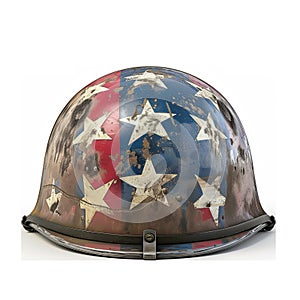 Warrior helmet in American flag colors