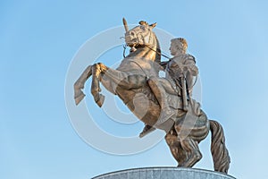 Warrior on horse Alexander the Great in Skopje