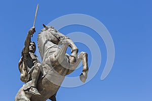 Warrior on a Horse statue Alexander the Great on Skopje Square