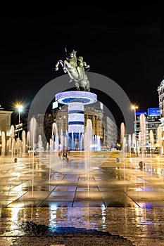 Warrior On A Horse Statue -Skopje, North Macedonia