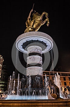 Warrior On A Horse Statue -Skopje, North Macedonia