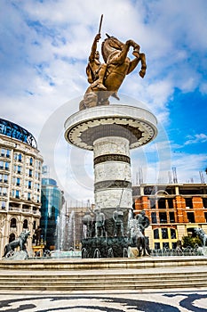 Warrior On A Horse Statue -Skopje, North Macedonia