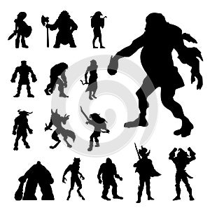 Warrior Knight Ancient Soldier Cosplayer Fight Man Armor Silhouettes Vector
