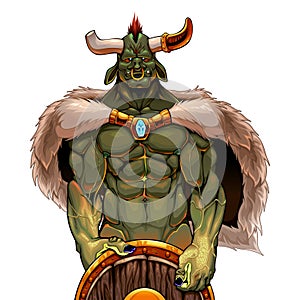 Warrior ogre holding the shield