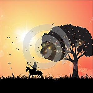 A Warrior Riding On A Horse