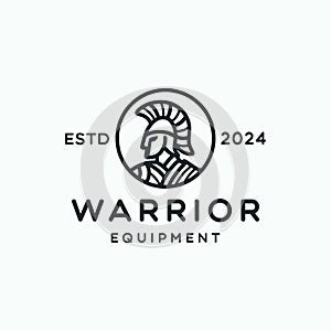 Warrior Spartan Vector Logo Design illustration