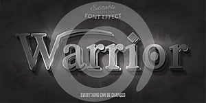 Warrior text, 3d editable font effect