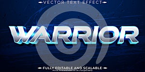Warrior text effect, editable metallic and steel text style