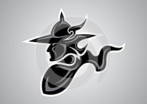 Warrior thai muaythai tattoo logo vector emblem