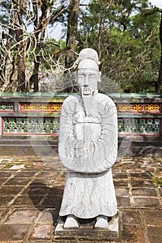 Warrior at Tomb of Tu Duc in Hue Vietnam