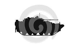Warrior tracked armoured vehicle icon. war and army symbol. vector image for military concepts and web design