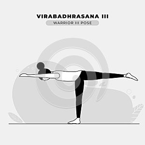 Warrior Yoga Pose Illustration