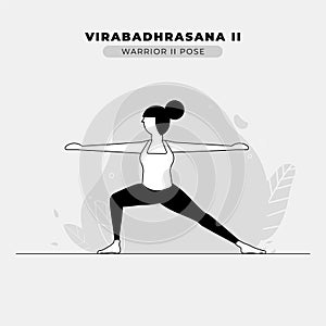 Warrior Yoga Pose Illustration