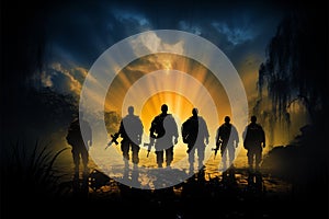 In Warriors in the Dark, soldiers silhouettes narrate their valor photo