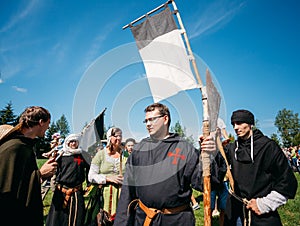 Warriors participants of VI festival of medieval culture