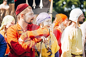 Warriors participants of VI festival of medieval culture