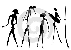 Warriors - primitive art