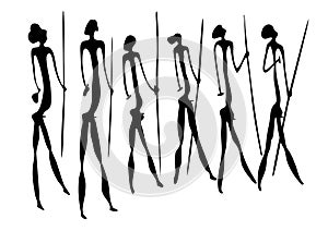 Warriors - primitive art