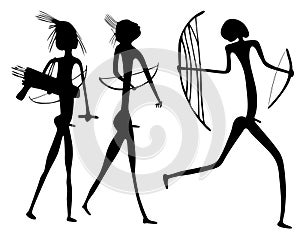 Warriors - primitive art -