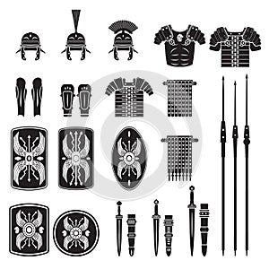 Warriors series - Roman army equipment vector